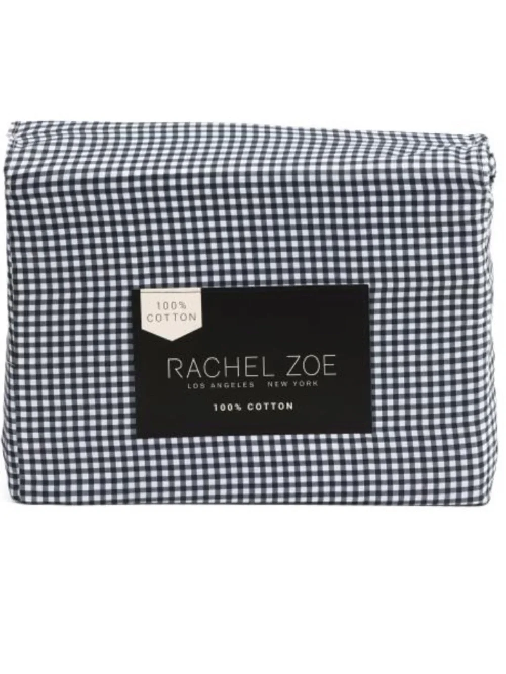 Rachel Zoe Black and White Gingham Cotton Sheet Set
